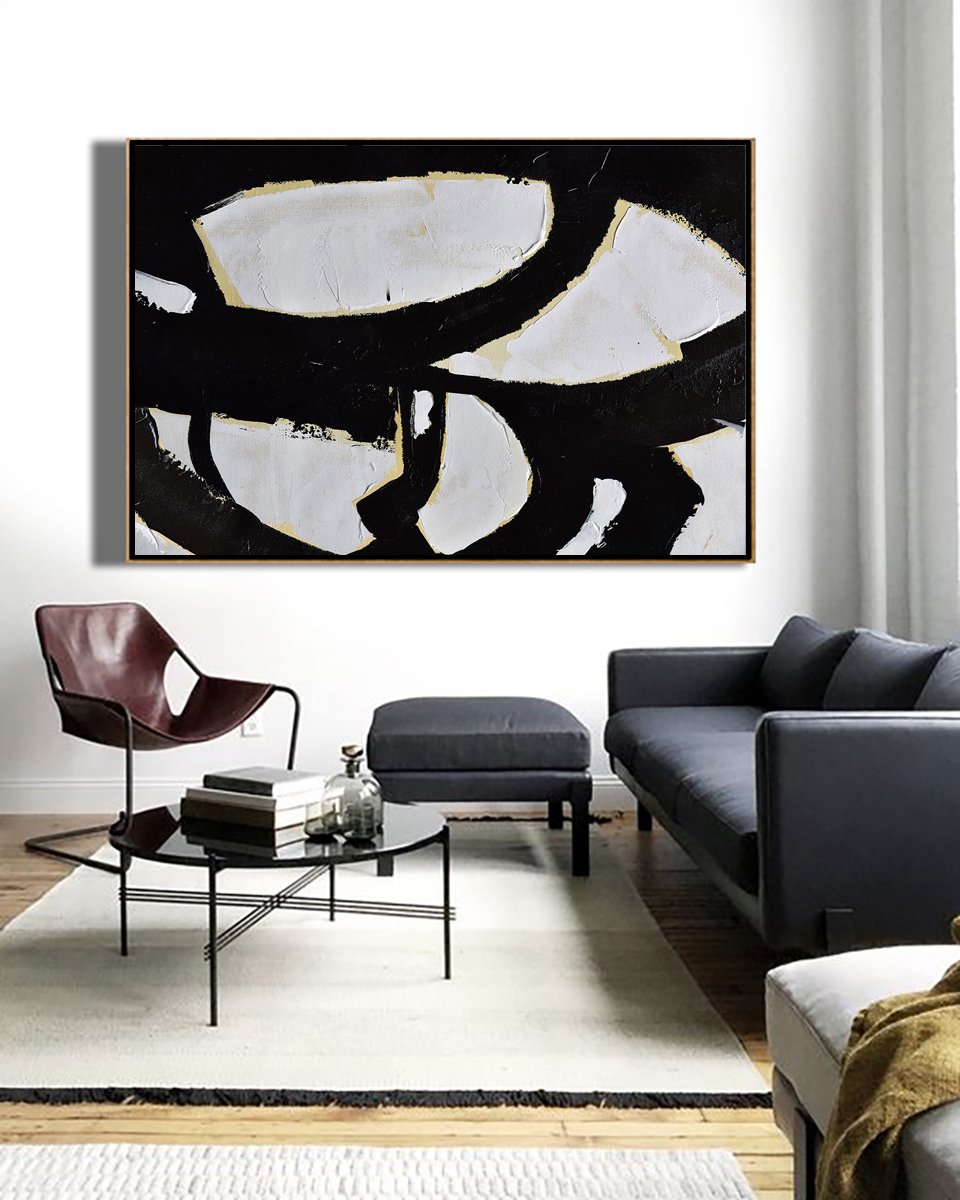 Horizontal Palette Knife Minimalist Art #C31Z